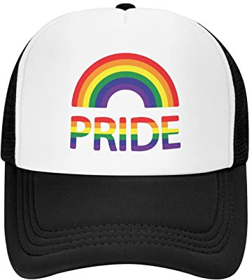 LGBTQ Trucker Hut, Verstellbare Mesh Gay Pride Regenbogen Baseball Cap, Outdoor Angelmütze für Männer und Frauen, Rainbow Pride, Einheitsgr��e