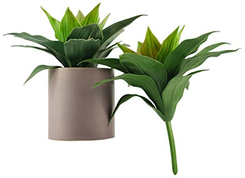 XZJMY Plantas artificiales de agave artificial, plantas suculentas de agave falso, resistentes a los rayos UV, plantas de agave falsas para decoración del hogar, oficina, tienda (verde, 2 piezas)