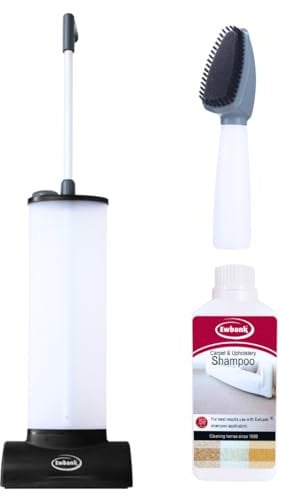 Carpet Cleaning Kit - Compact Upright Shampooer, Stain Remover Brush, and Liquid Cleaning Solution, For Rugs, Carpets, Car Interior, Mats, and Upholstery