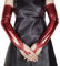 Wambere Damen Lang Handschuhe Sexy Fingerlose Handschuhe Opernhandschuh Abendhandschuhe Performance Handschuhe Abendparty Tanzhandschuh,für Hochzeit Weihnachten Halloween Cosplay Zubehör,Rot