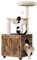 Yaheetech Árbol Rascador para Gatos con Mueble Casita de Arena 2 en 1 Altura 125 cm Marrón Rústico