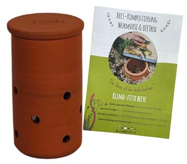 wurmkiste.at kleine 0,7L Wurmvase handgetöpfert inkl. Beetkomposter Anleitung