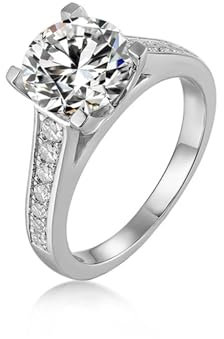 ANAZOZ Ring 585 Gold Damen, Moissanite Ringe 2 Karat Verlobungsring Frauen größe 53 (16.9)
