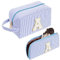 Beauty Case,Trousse da Viaggio,Borsa Cosmetica Blu a Coste con Iniziali Carine, Regalo per Donne,Fidanzate, Migliori Amiche con Borsa Cosmetica Piccola (A)