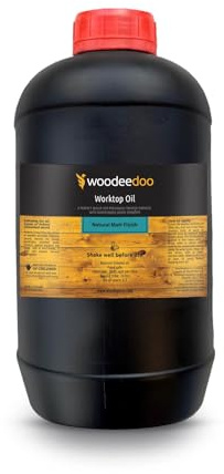 WooDeeDoo Linseed Worktop Oil | Food Safe | Natural Matt Finish | All Indoor Types of Wood | 1L