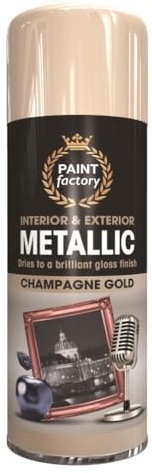Inspired Essentials Metallic Spray Paint 400ml Multi-Purpose Use, Spray for Metal and Wooden Furniture, Ornaments, Decorative Items and Much More for Interior & Exterior (4, Champagne Gold)