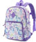 VASCHY Rucksack für Mädchen, 4-6 Jahre, Schulrucksack mit Seitentaschen und Brustgurt, Schmetterling, Violett, One Size