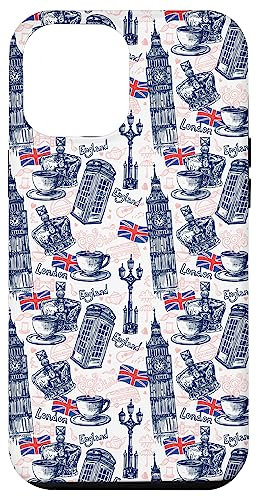 Hülle für iPhone 15 Pro Max London Case with Big Ben, Booth, Union Jack, English Tea