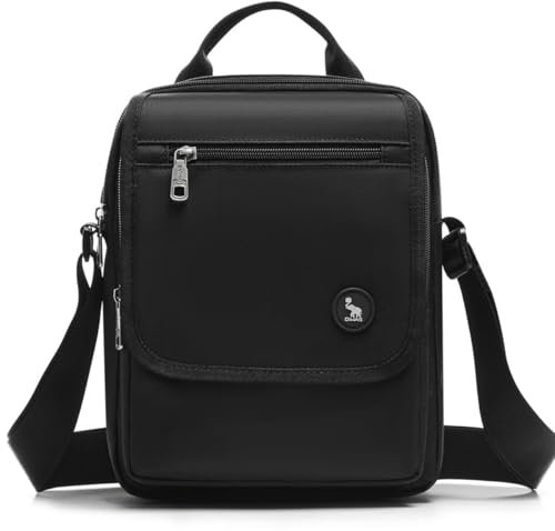 OIWAS Umhängetasche Herren Groß, Herrenhandtasche Schultertasche Messenger Bag, Wasserdicht Handytasche Männer Schwarz