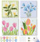 GHHKUD 4 Pack Flower Peinture à Numéros Enfants Adultes Débutants, DIY Peinture Acrylique pour Adultes Enfants débutants Facile sur Toile avec peintures et pinceaux, Kits de Loisirs Créatifs 20×20cm