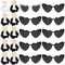 Occhiali da Sole Cuore, 10 Occhiali a Forma di Cuore e 10 Scrunchies per Capelli, Occhiali Team Bride, Accessori Addio al Nubilato, Occhiali per Feste di Compleanno, Matrimonio, Carnevale (Nero)