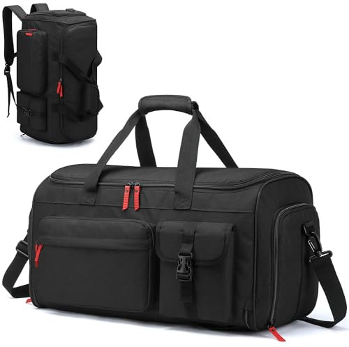 Anzugtasche Reisetasche Herren, Wandelbare Reise Kleidersack Handgepäck mit Schuhfach, 3-in-1 Große Kleidertasche Rucksack Anzug Tasche für Business Reisen, Schwarz