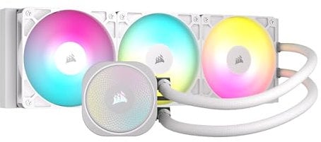 CORSAIR Nautilus 360 RS ARGB CPU-Flüssigkeitskühler – 360mm AIO – Geräuscharm – Direkter Mainboard-Anschluss – Intel LGA 1851/1700, AMD AM5/AM4 – 3X RS120 ARGB-Ventilatoren Inbegriffen – Weiß