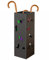 BAKAJI Porte-parapluie d'entrée en métal 15,5 x 15,5 x 49 cm, forme carrée, design chats, porte parapluie décoratif élégant et peu encombrant, idéal pour organiser des parapluies (Noir)
