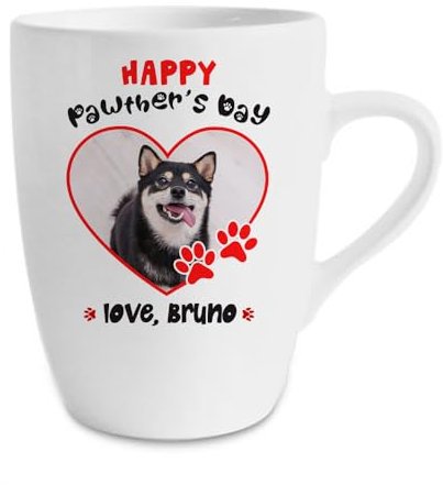 Getagift Funny Pet Pawther's Day Artwork | Cute Dog Father's Day Gift | Ideal for Dad from Fur Baby, 13 oz Marrow Cup/Mug.