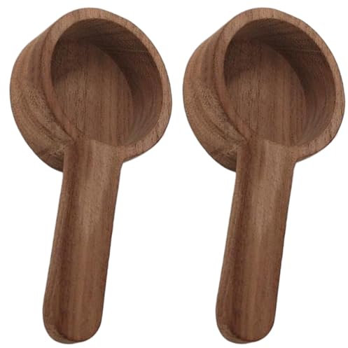 Wooden Scoop, 2PCS Wooden Measuring Spoons, 3.9 Inch Small Coffee Scoop, Reusable Tablespoon for Kitchen Tea Coffee Sugar Spice Beans