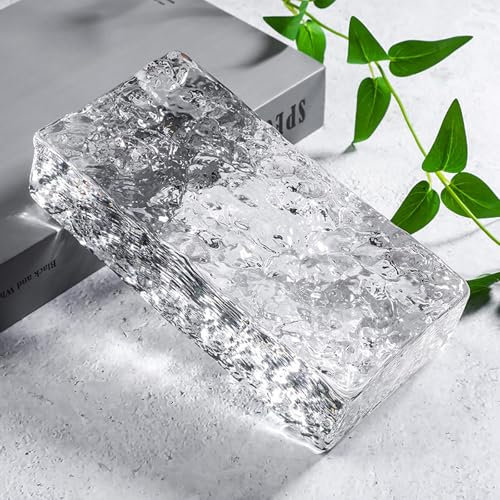 Brique de verre 7,8 * 3,9 * 1,9 pouces, cloison décorative, brique de verre solide transparente, utilisée pour la cloison de pièce, la décoration de bâtiment, le bar, l'hôtel(A)