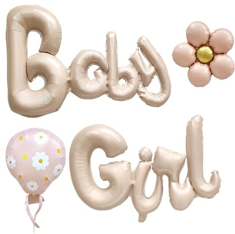 Huahuanghui 4 Stück Rosa Baby Shower Deko Girl Ballon,Babyparty Deko