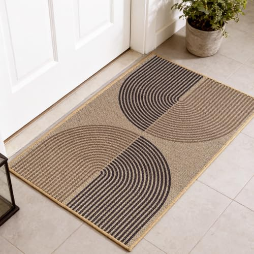 AOOTE Dirt Trapper Door Mat, 50x80cm Non-Slip Door Mat Indoor, Jute Look Durable Inside Floor Mats, Washable, Outdoor Indoor Rug for Living Room Corridor Laundry Entryway Porch Doors, Entryway