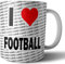 AK Giftshop I Love Football - Tea - Coffee - Mug - Cup - Birthday - Christmas - Gift