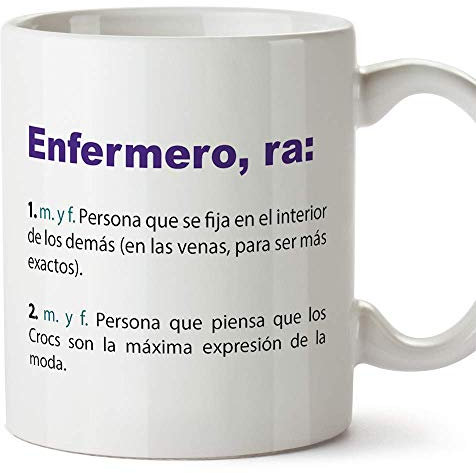 MUGFFINS Tazas Desayuno Originales de Profesiones para Regalar a Trabajadores - Tazas para Enfermeras y Enfermeros Tazas con Frases y Mensajes alegres y Divertidos