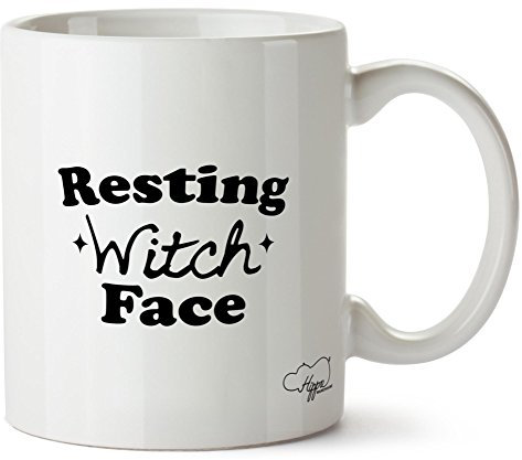 Hippowarehouse Resting Witch Face Printed Mug Cup Ceramic 10oz