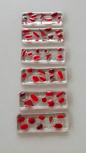 Ensemble de 6 porte couteaux - repose baguette - art de la table - couleur - transparent - moderne- original - rouge - été - table unique - artisanal