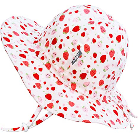 Jan & Jul Sombrero de Sol Protección UV UPF 50+ para niñas bebés (Talla: 0-6 Meses, Fresa)