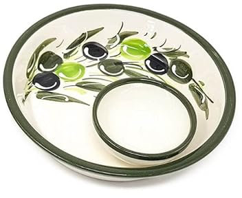 Verano Spanish Ceramics Buena Vida Hand Painted Olive Sharing Serving Dishes - Olives