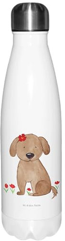 Mr. & Mrs. Panda Trinkgefäß Hund Dame - Geschenk, Wasserflasche, thermosflaschen, Teeflasche, Thermo-Trinkflasche, Hundeglück, Trinkflasche, trinkflaschen, Liebe, Hundeliebe, Hunde, Liebenswert