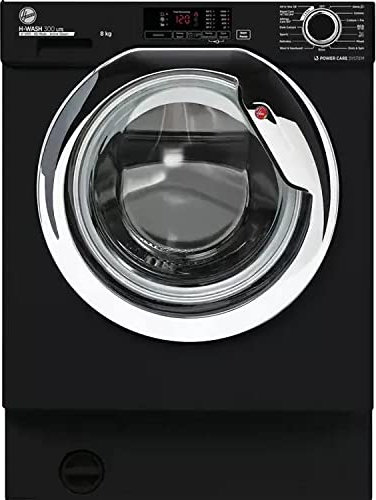 Hoover 8kg 1400rpm Integrated Washing Machine - Black with chrome door