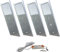 ACCE Super dünn und Aluminium LED Unterbauleuchte Küchen Möbel Leuchte Warmweiß inkl Konverter, ein Strahler mit Zentralschalter (silber warmweiß, 4er Set)