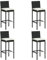 vidaXL 4X Garten Barhocker mit Kissen Barstuhl Tresenhocker Thekenhocker Tresenstuhl Thekenstuhl Küchenhocker Gartenmöbel Schwarz Poly Rattan