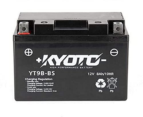 Batteria moto Kyoto SLA YT9B-BS compatibile con Yamaha XT660Z (EU) 660 2004-2010 - Pronta all'uso - 12V 8Ah - 150 x 70 x 105 mm