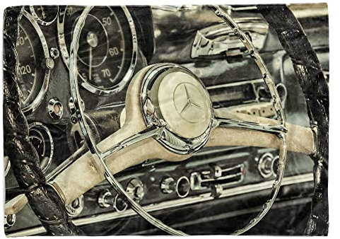 Handtuch Strandhandtuch Saunatuch Kuscheldecke mit Fotomotiv Oldtimer Mercedes Größe 100 x 50 cm