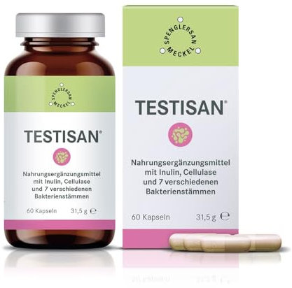 TESTISAN Kapseln - 60 Kapseln - Made in Germany mit Inulin, Cellulase und 7 Bakterienstämmen - Hochwertige Inhaltsstoffe - Premium-Qualität von Spenglersan