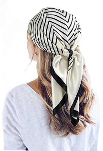 QBSM 35'' Satin Seidentuch – Großes Quadratisches Kopftuch für Frauen, Seidenschal für Haar, Schlaf & Hals (90x90cm)
