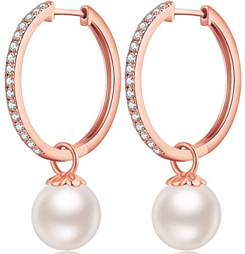 Perlenohrringe Rosegold Perlen Ohrringe,Perlenohrringe Silber 925 Hängend,Ohrringe Perle Silber,Ohrringe Perle Silber Damen,Perlenohrringe Weißgold,Ohrringe mit Perlen Hängend,Perlenohrringe Gold