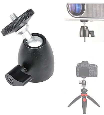 CORET Upgrade Mini Head Ball with 1/4 Screw 360 Degree Aluminum Rotating Swivel Mini Tripod Head Ball for Camera Camcorder Smart Phone LED Light Stand Microphone