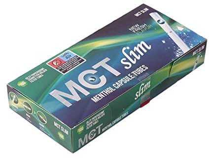 5 Boxen (1000 Hülsen) MCT Slim Mentholhülsen, 6,8 mm Durchmesser, 100 Zigarettenhülsen pro Box