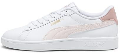 PUMA Unisex Smash 3.0 L Baskets, Puma White Frosty Pink Puma Gold, 46 EU