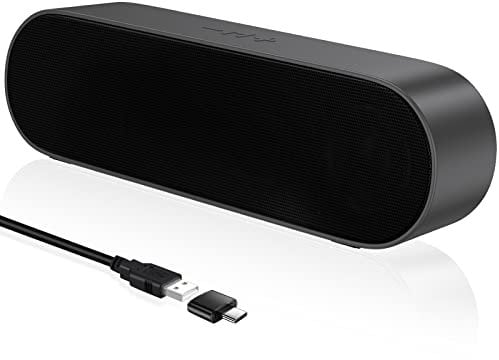 YYV PC Lautsprecher USB, Computer Lautsprecher für Desktop, Laptop, Mini Soundbar mit Lautstärke, Lautstärkeregelung und Mute-Taste, Plug and Play