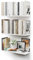CASSA Wall Mounted Floating Book Shelves for Wall Set of 3, Shelf Bookshelf for Bedroom Living Room Office Bathroom Kitchen Rustic Wood with Metal Bracket (White)