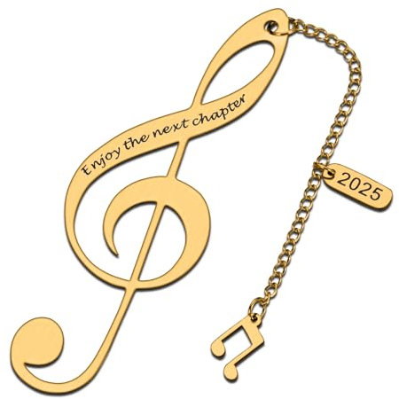 Enjoy The Next Chapter Gold 2023 Abschlussgeschenke für Sie Ihn Klasse 2023 Inspirierendes Lesezeichen für Frauen Männer Einzigartige Musik
