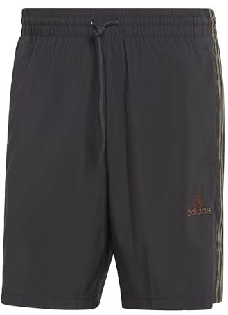 adidas Herren Aeroready Essentials Chelsea 3-Stripes Shorts Shorts, Black/Olive Strata, XXL
