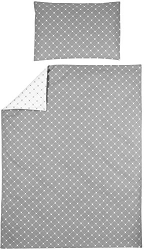 MEYCO Bettwäsche Juniorbett 100x135cm inkl. Kopfkissenbezug Louis Grey | 100% Baumwolle - Oeko Tex zertifiziert - weich - atmungsaktiv - waschbar & trocknergeeignet