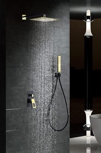 IMEX - Columna de ducha empotrada Suecia negro oro