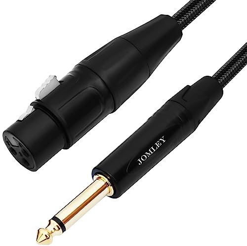 JOMLEY XLR auf klinke 6,35mm, Weiblich XLR klinke zu 6,35mm TS Mono Kabel, Unsymmetrische XLR Mikrofon Kabel, Nylon Braid Weiblich XLR zu 6,35mm mikrofon kabel - 3 M