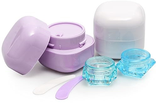 Creme Dose 4 Stück Kosmetik Dose Cremedose Mini Klarer Tiegel Döschen mit Deckel Nachfüllbare Kosmetik Behälter für Lippenbalsam Kosmetik Creme Proben Nagelkunst