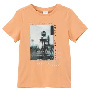 s.Oliver Jungen 2143160 T-Shirt mit Frontprint, orange, 92/98